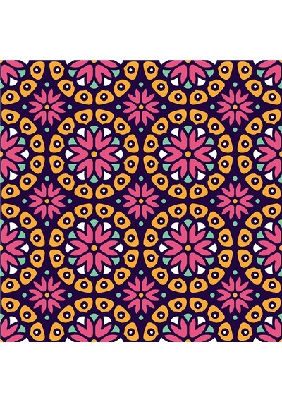 Tablosan Mandala Desenleri Doğal Taş Bardak Altlığı 4'lü Set 174140 Çok Renkli