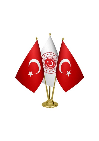 Masa Üstü Milli Savunma Bakanlığı Bayrağı Türk Bayrağı Üçlü Pirin