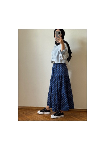 Hiera Puantiyeli Maxi Etek Lacivert - 754917715 Lacivert - 754917715 Lacivert