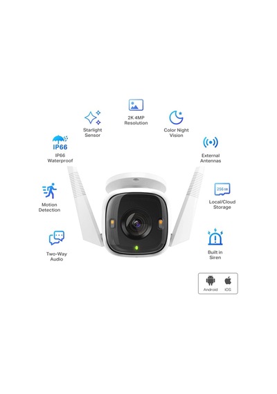 TP-Link Tapo C320WS 2K Gece Görüşlü 256GB Micro SD Destekli Wi-Fi Kamera