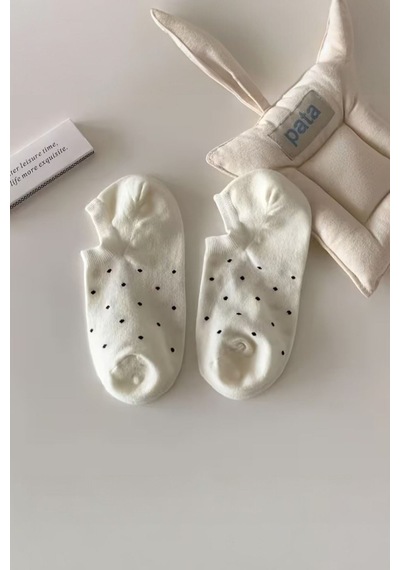 Hitit Socks Kadın 4 Çift Nokta Desenli Yüksek Pamuklu Görünme... Çok Renkli