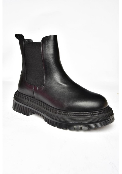 Fox Shoes R555235103 Siyah Hakiki Deri Kadın Bot Siyah-hakiki Deri Siyah