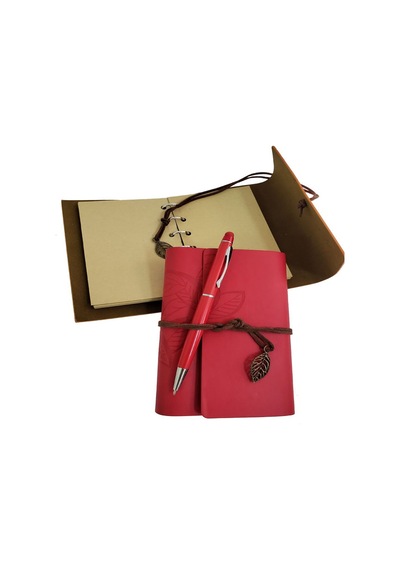 Ahşap Kutulu Kırmızı Deri Defter Ve Metal Kalem Set Arbltgs3zuhfbpl5c9g