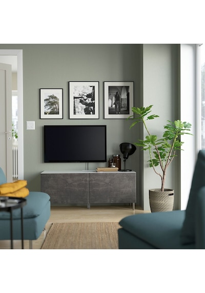 Tv Sehpası, Beyaz-koyu Gri, 120x42x48 Cm, Kallvıken Gri Tv Sehpası, Beyaz-koyu Gri, 120x42x48 Cm, Kallvıken Gri