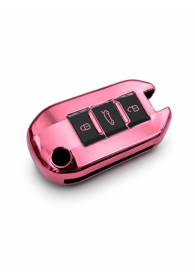 Autohan Keys Peugeot Anahtar Koruma Kılıfı, 3 Düğmeli, Pembe, Sustaıı Tasarım, 301, 307, 308, 208, 508, 2008, 3008, Partner Van İle Uyumlu