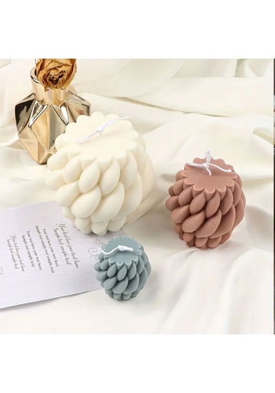 Silikon Mum Yağmur Damlası Şekilli Küçük Boy 3d Geometrik Kavisli Sütun Sabun Kalıbı