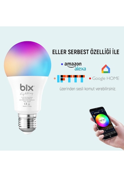 Sl-02 Aura Çok Renkli 11w Rgb Wifi-bluetooth Uzaktan Kontrollü Akıllı Ampul Diğer