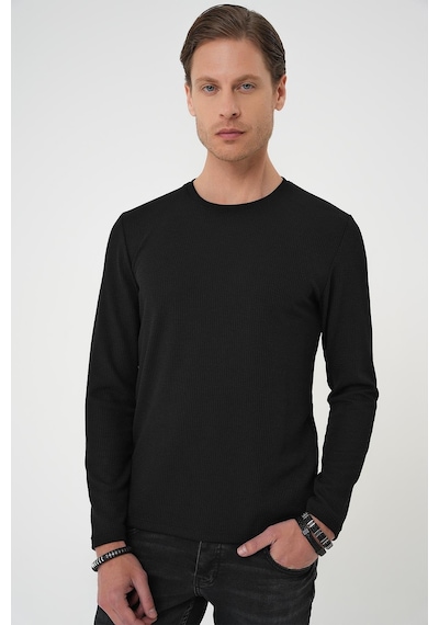 Efor Ts 887 Slim Fit Siyah T-shirt Siyah