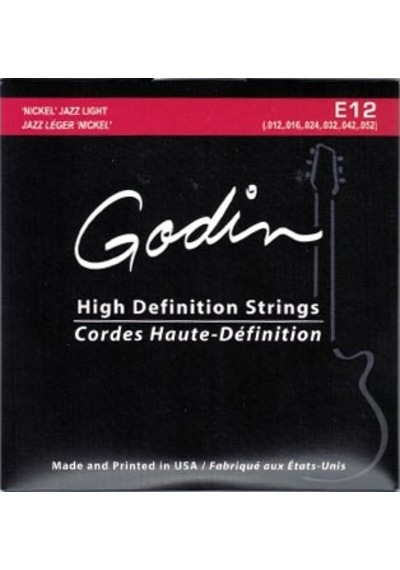 Godin Jazz Light E12 - Nickel Wound Elektro Gitar Takım Teli 12-