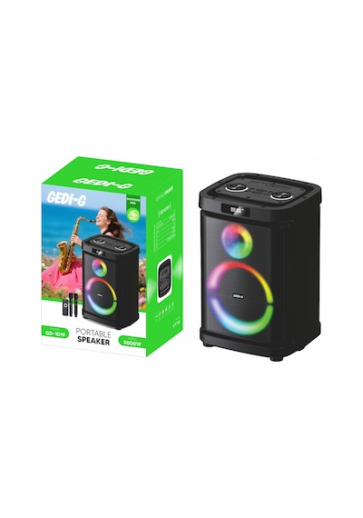 Gd-1019 Dijital Led Göstergeli Çift Mikrofonlu Rgb Tws 10 İnç Stereo Bass Kablosuz Karaoke Hoparlör