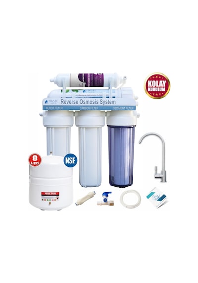 Piksel Aqua 5 Aşamalı Pompasız Açık Kasa Su Arıtma Cihazı