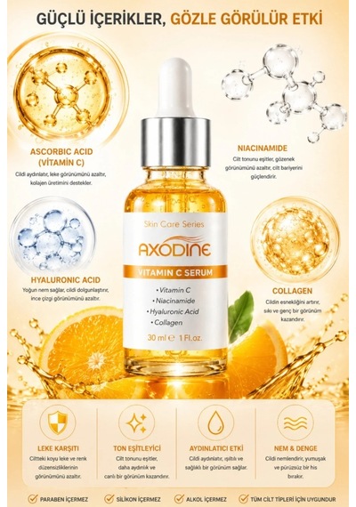 Axodine C Vitamini Aydınlatıcı ve Ton Eşitleyici Bakım Serumu 30 ML