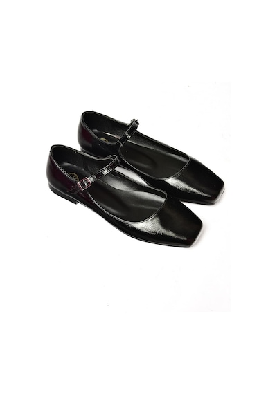 Fox Shoes S726252508 Siyah Rugan Kadın Babet Siyah