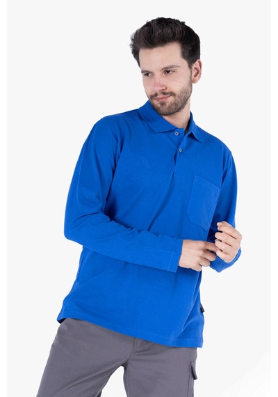 Polo Yaka Sweatshirt Saks Mavi