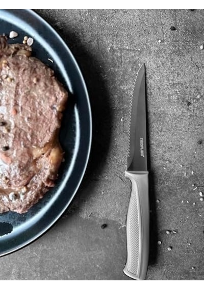 Tırtıklı Steak Bıçağı,11 Cm Gri D-neogek011