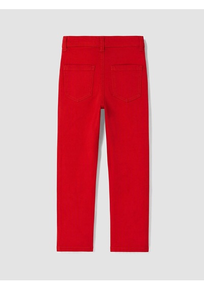 LC Waikiki Lcw Kids Kırmızı Regular Fit Erkek Çocuk Gabardin Pantolon Red