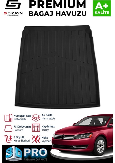 S-dizayn Volkswagen Passat B7 3d Pro Bagaj Havuzu 2010-2015 A+ Kalite