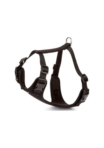 Doggie Havalı Dokumadan El Yapımı Köpek Göğüs Tasması M-2x45-55cm - Black Siyah
