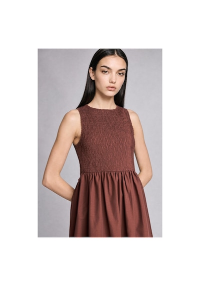 Defacto Bisiklet Yaka Terry Cotton Kolsuz Kahverengi Mıdı Elbise H8429ax26smbn320 Kahve-bn320