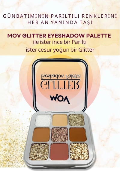 Mov 9 Lu Glitter Göz Farı Paleti No:03 Mat & Işıltılı Tonlar 04