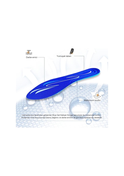 Blue Gel BG191 Yumuşak Memory Foam Ayakkabı Spor Günlük İç Tabanlık