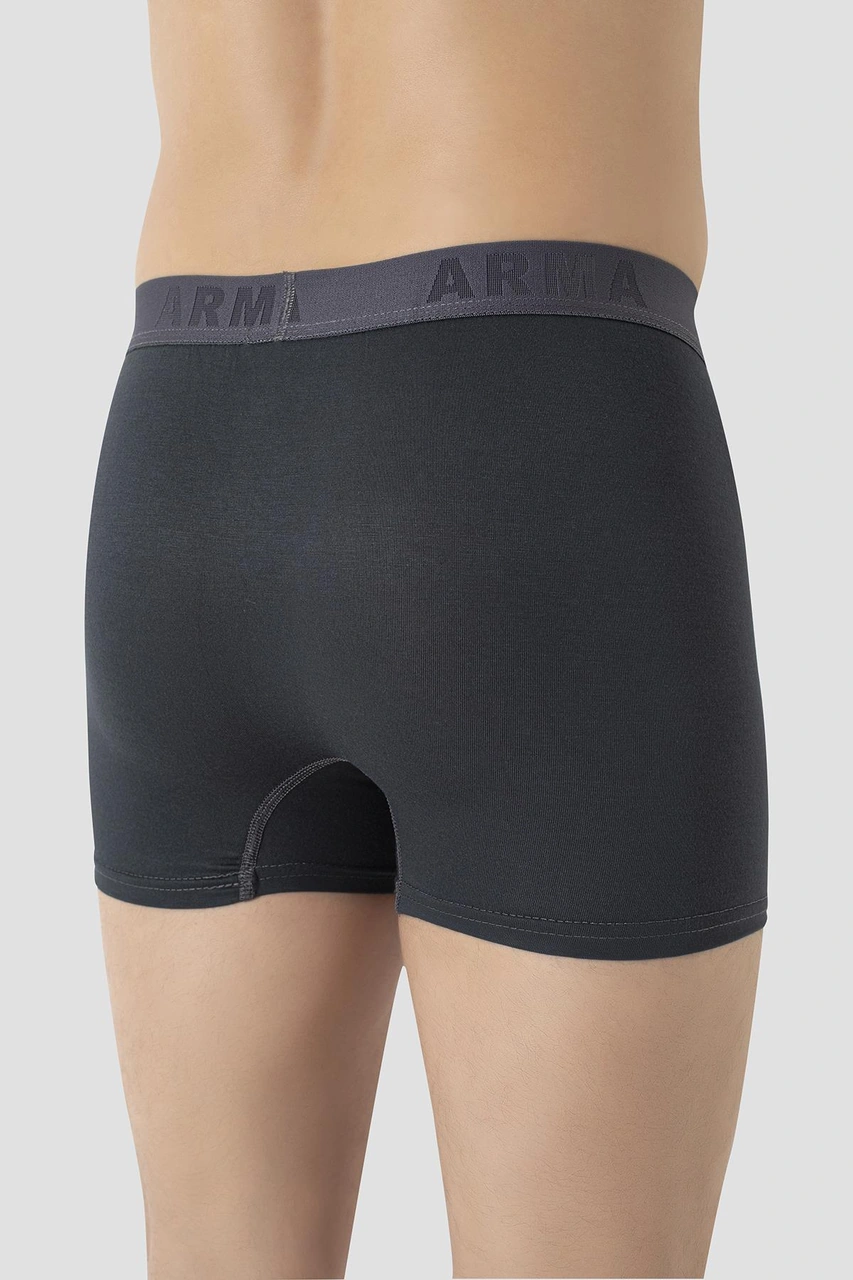 Arma Yıldız Erkek Füme Büyük Beden Boxer Pamuklu Likralı 10'lu Paket Füme