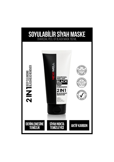New Well 2in 1 Soyulabilir Siyah Maske 150 Ml