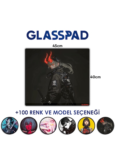 Glasspad Cam Mouse Pad - Premium Temperli Cam - 45x40 Cm Medium Akuro