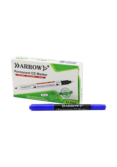 Mavi Cd Kalemi - 2 Uçlu - Marker - 1 Mm Ve 0.4 Mm