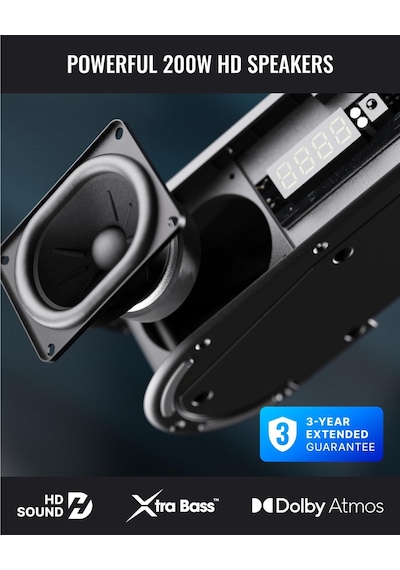 Bowfell Axis Dolby Atmos Soundbar, 200 W 2.1 Derin Bas Hoparlörlü