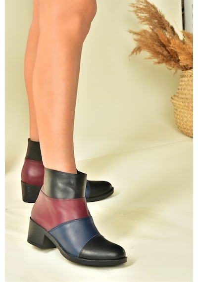 Fox Shoes Lacivert/bordo Hakiki Deri Alçak Topuklu Kadın Bot N555703003 Lacivert - Bordo Fox Shoes Lacivert/bordo Hakiki Deri Alçak Topuklu Kadın Bot N555703003 Lacivert - Bordo