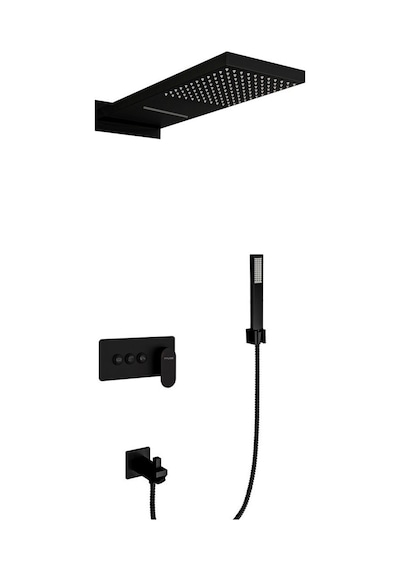 Fause Fau111-B Ankastre Comfort Panel Şelale Duş Seti Siyah