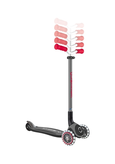 Globber Master Işıklı Katlanabilir Scooter - Kırmızı / Siyah Siyah