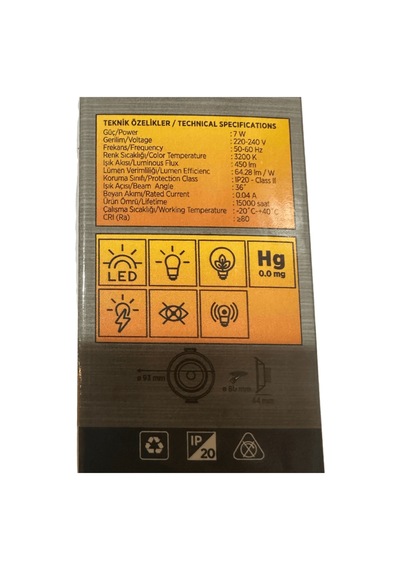Ct-5204 7w 3200k Gün Işığı Akik Sıva Altı Led Spot 4 Adet Diğer