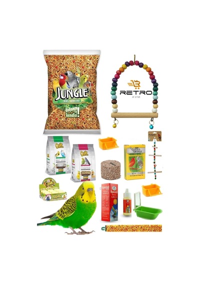 Jungle 13 Parça Muhabbet Kuşu Yem, Bakım Ve Vitamin Set Diğer