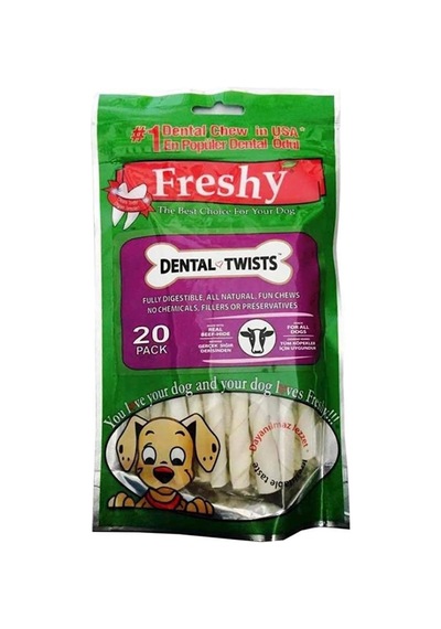 Ayrex Dental Twist Burgulu Köepk Çiğneme Çubuk 13 Cm 20 Adet