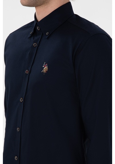 U.S. Polo Assn. U.s. Polo Assn. Pamuk Uzun Kol Slim Fit Gömlek 2082904 Siyah