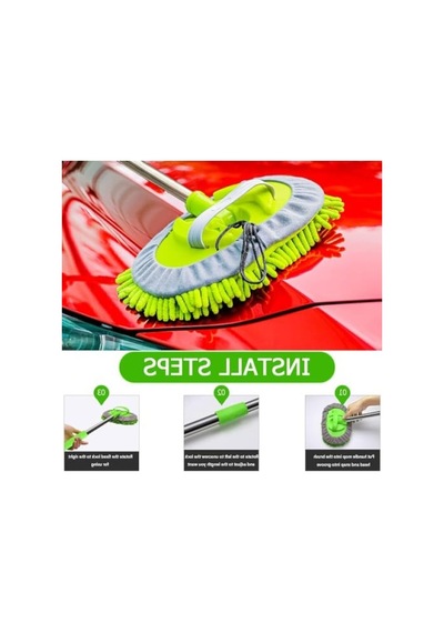 Uzun Saplı Araba Yıkama Fırçası, Mikrofiber Sünger İle Çiziksiz Temizlik