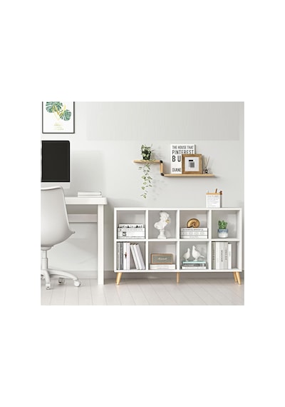 Mdf Bambino Kitaplık Ahşap Ayaklı Beyaz