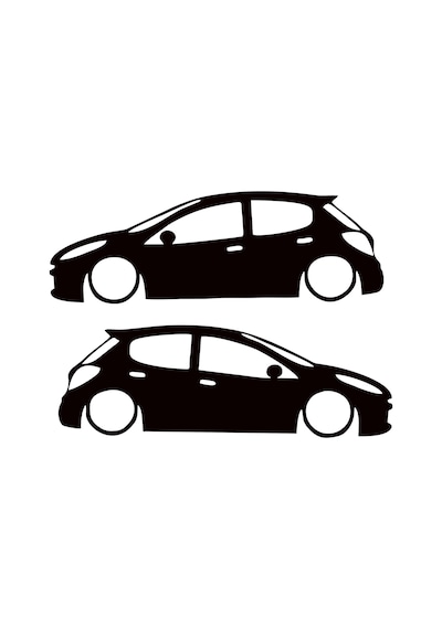 2 Adet Peugeot 207 Basık Oto Sticker, Kelebek Cam Sticker 25x9 Cm