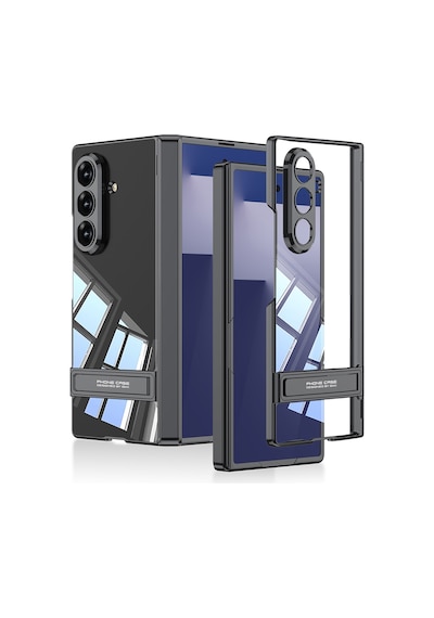 Zore Samsung Galaxy Uyumlu Z Fold 7 Kılıf Kamera Korumalı Şeffaf Tasarımlı Zore Lego Standlı Kapak - Gümüş Zore Samsung Galaxy Uyumlu Z Fold 7 Kılıf Kamera Korumalı Şeffaf Tasarımlı Zore Lego Standlı Kapak - Gümüş