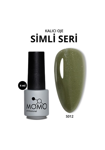 Momo Professional Kalıcı Oje S012 Simli Haki Yeşil 4 Ml