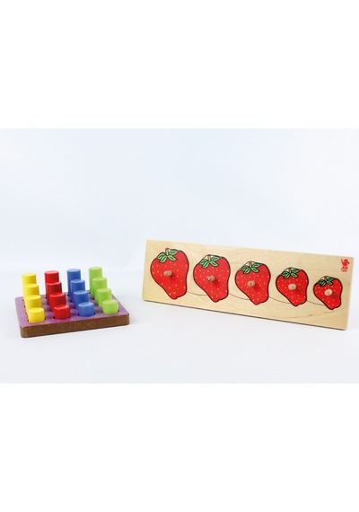 Ahşap Büyükten Küçüğe Sıralama Daktilo-Çilekli Puzzle