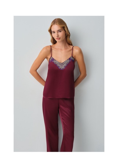 Suwen Harper Atlet Pantolon Pijama Takımı Wsh10510300020 Bordo