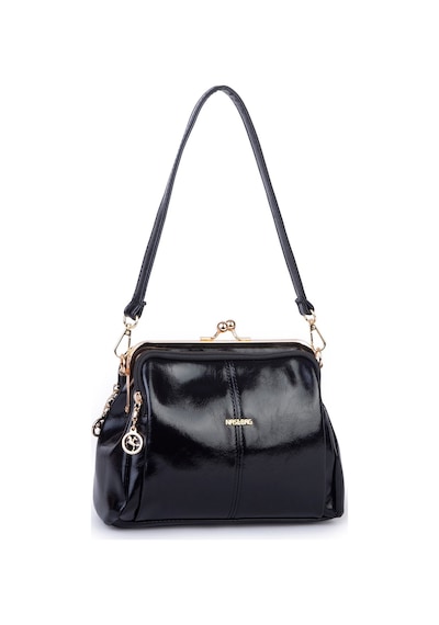 Nas Bag Burslu Klipsli Vintage Omuz Ve Çapraz Çanta 23x20 Cm Ebatlarındadır Siyah Yankı