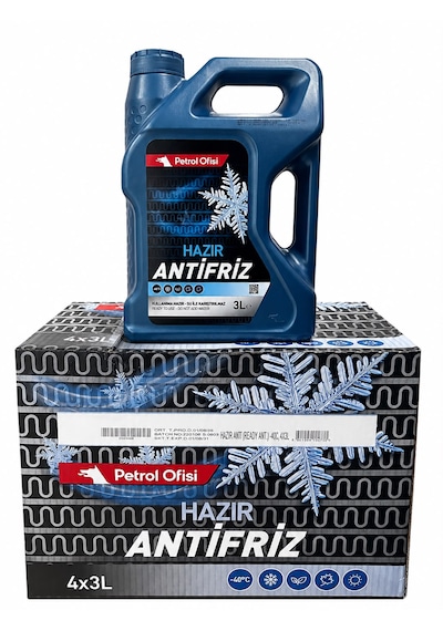 Petrol Ofisi Hazır Antifriz 3 Lt X 4 Adet 8.ay 2026 Üretim Yeşil