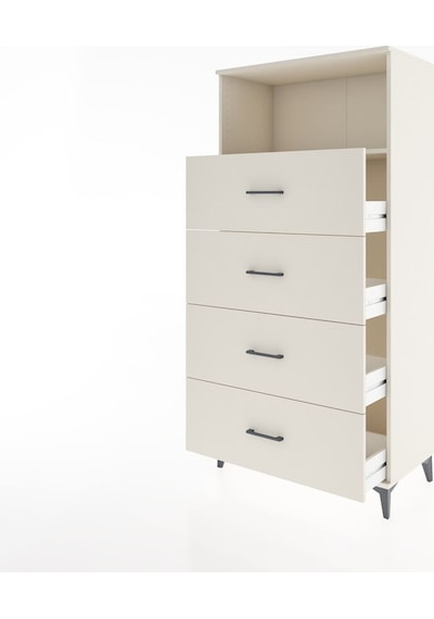 Hyperion Dolap Tek Raflı 4 Çekmeceli 88x44x182 Aytaşı-aytaşı Aytaşı