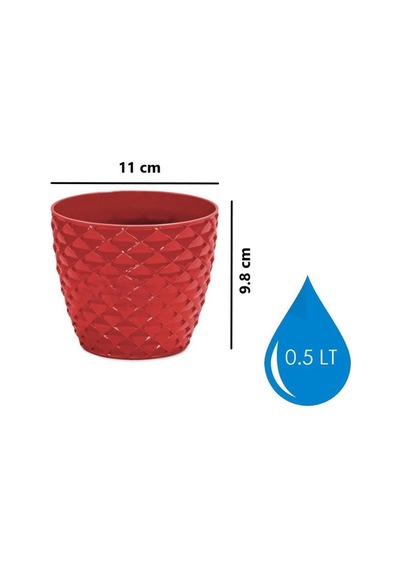 Omnipazar So-kap1 Kapadokya Dekoratif Plastik Saksı 0.5 Litre No 1 Kırmızı