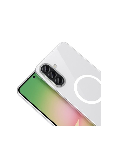 Vendas Samsung Uyumlu Galaxy A56 Kamera Korumalı M-safe Şarj Özellikli Şeffaf Zore London Sert Pc Kapak + Hayalet Ekran Koruyucu Şeffaf
