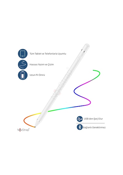NovStrap Huawei Mediapad T3/T5/T8/T10/T10S/Matepad Uyumlu Active Stylus Dokunmatik Tablet Kalemi